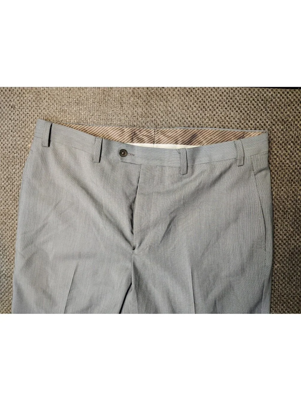 Lauren Ralph Lauren Men Dress Pants 36x32 Stripe Flat Front Slacks 36W 32L